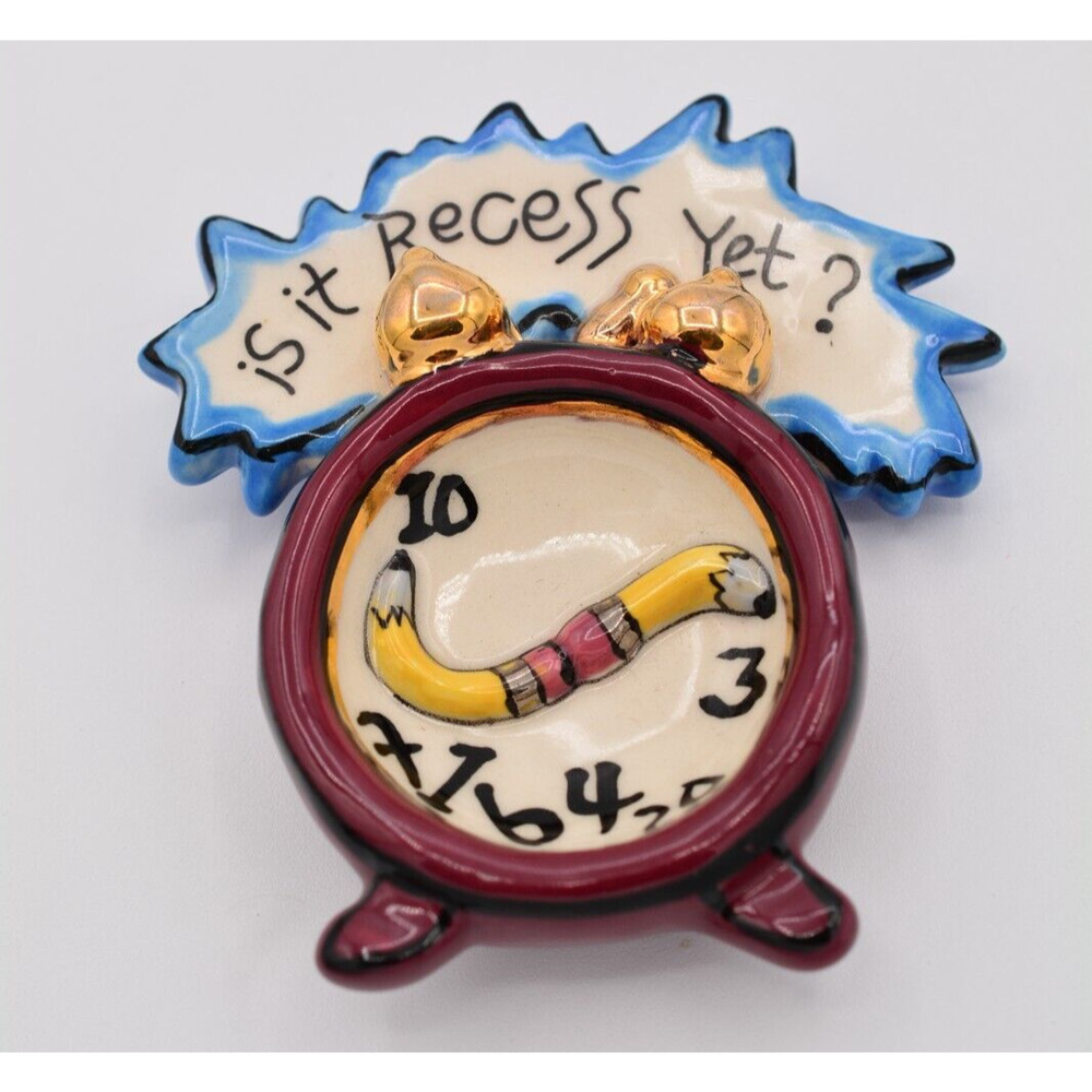 Blue Sky Corp Porcelain Brooch Is it Recess 2003 Heather Goldmine Signed BinAP